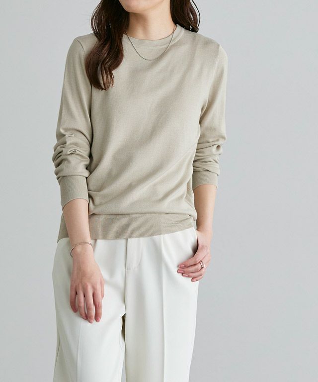 163cm / グレージュ / クルーネック / M