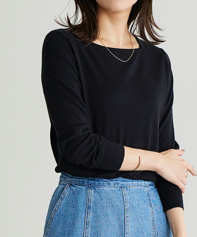 167cm / ブラック / スクエアネック / M