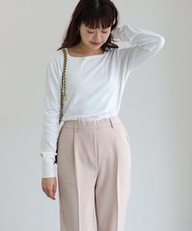 157cm / オフホワイト / スクエアネック / M