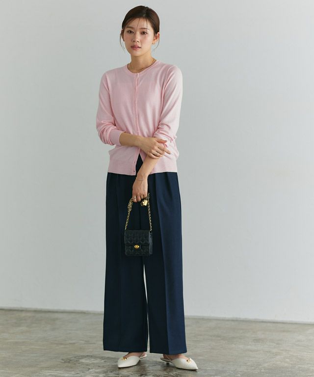 166cm / ライトピンク / ミドル丈 / クルーネック / M