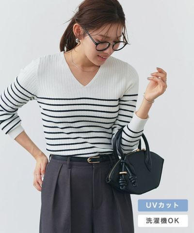 着回し抜群の定番アイテム“シルクタッチウォッシャブルリブニット”