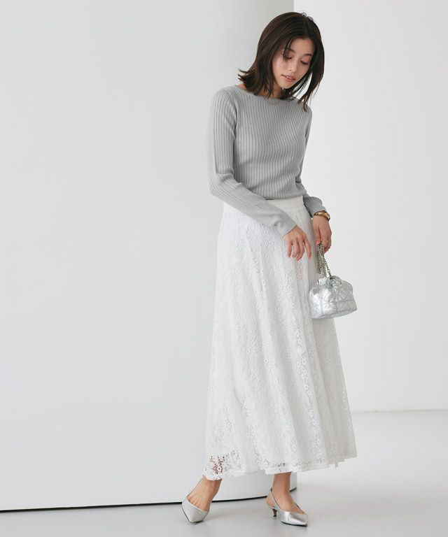 167cm / グレー / ボートネック / M