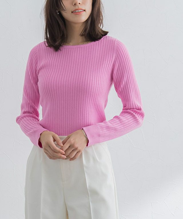 167cm / クリアピンク / ボートネック / M