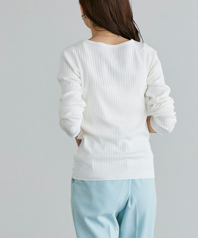 163cm / オフホワイト / ボートネック / M