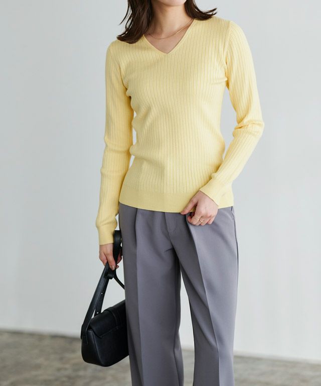 167cm / イエロー / Vネック / M