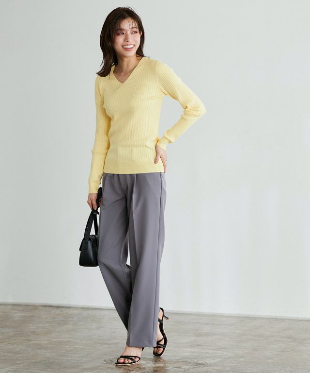 167cm / イエロー / Vネック / M