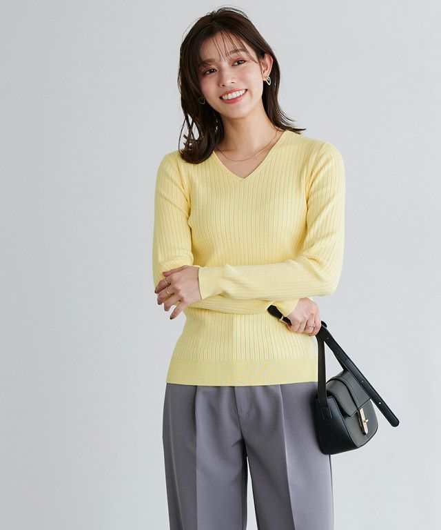 167cm / イエロー / Vネック / M