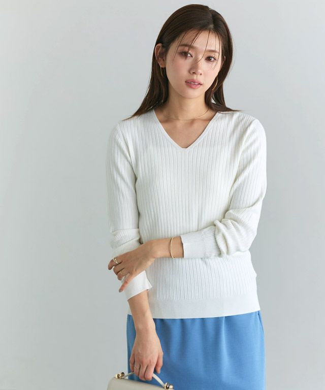 166cm / オフホワイト / Vネック / M