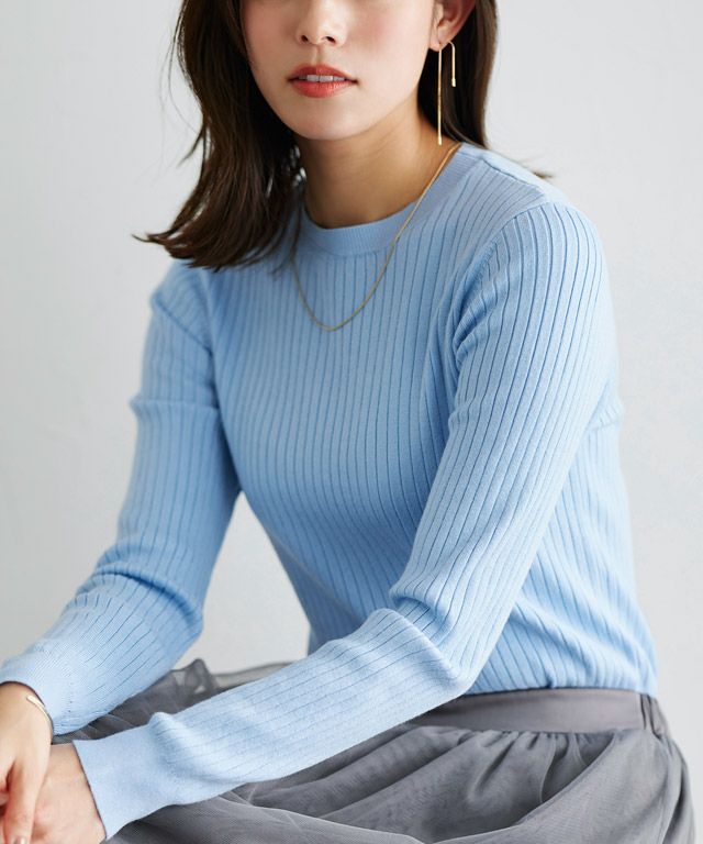 167cm / ライトブルー / クルーネック / M