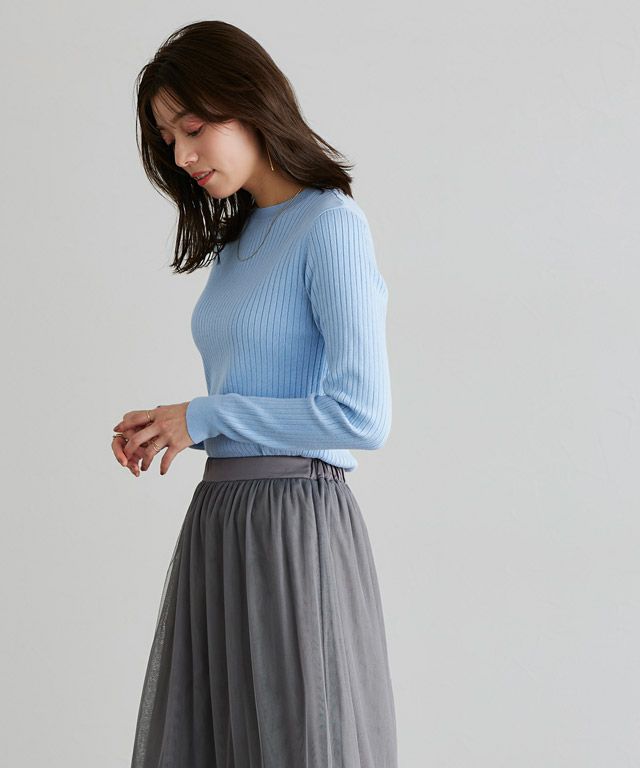 167cm / ライトブルー / クルーネック / M