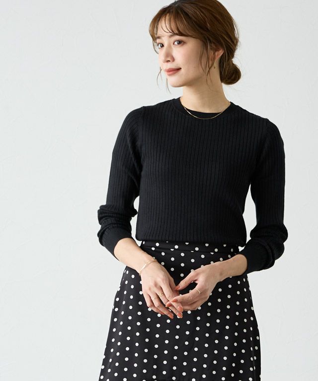 165cm / ブラック / クルーネック / M