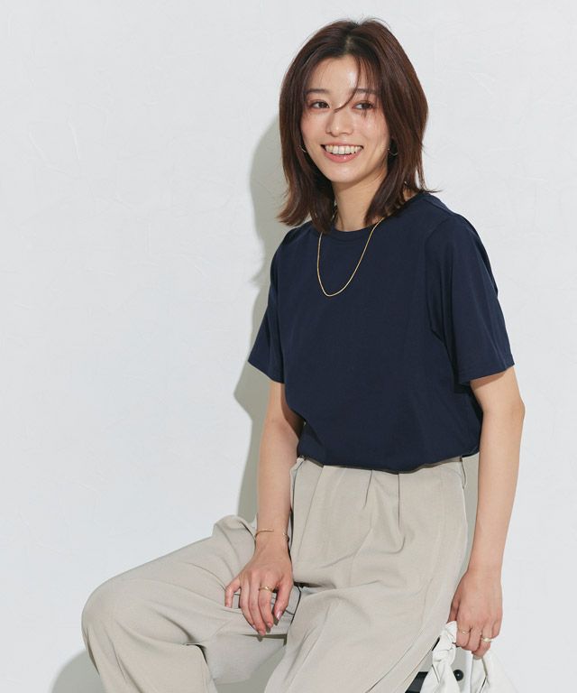 167cm / ネイビー / クルーネック / M