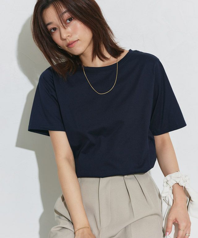 167cm / ネイビー / クルーネック / M