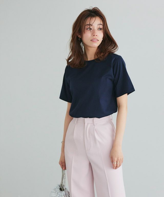 167cm / ネイビー / クルーネック / M