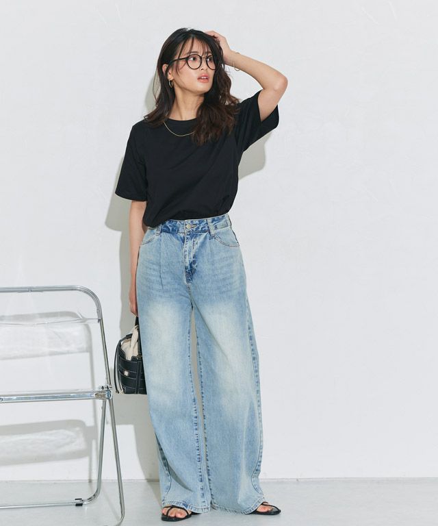 158cm / ブラック / クルーネック / M