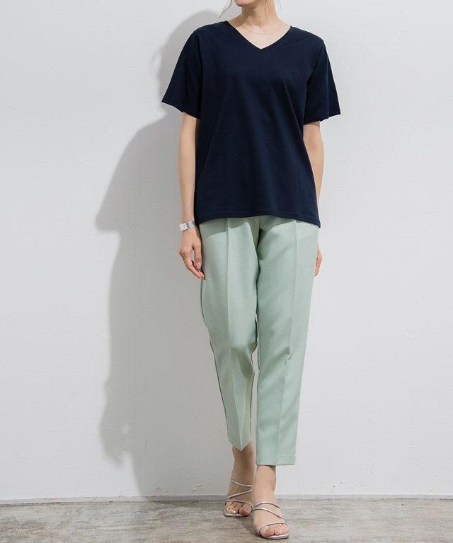 165cm / ネイビー / Vネック / M