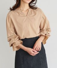 ハシゴレースキーネックブラウス