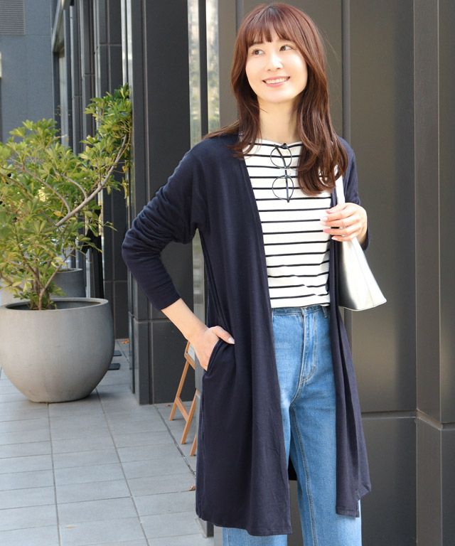 163cm / ネイビー / ミドル丈 / M