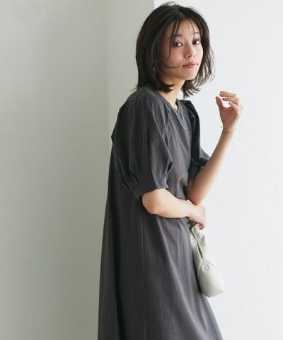【スピード配送】パフスリーブワンピース ◆送料無料【Pierrot】