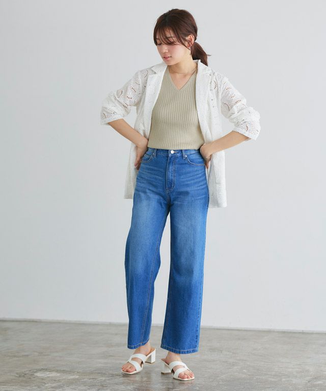 166cm / グレージュ / Vネック / M