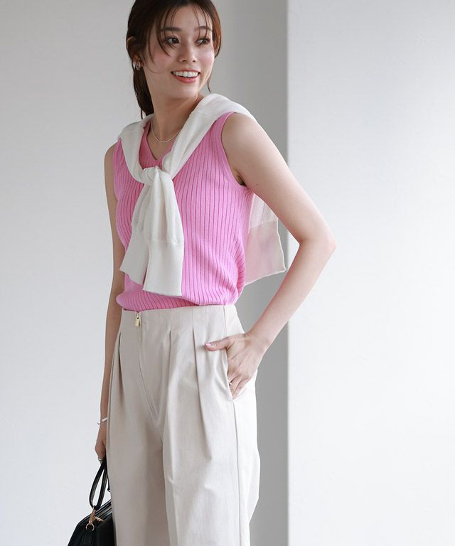 167cm / ピンク / Vネック / M