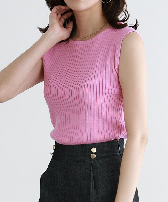 167cm / ピンク / ボートネック / M