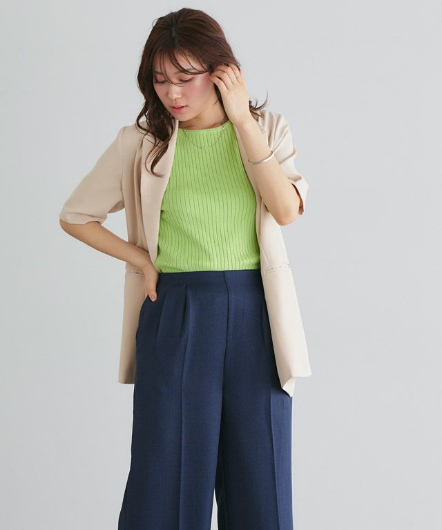 166cm / ライム / ボートネック / M