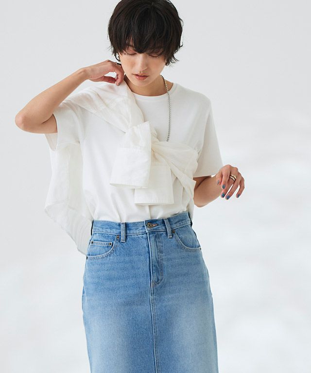 166cm / オフホワイト / Uネック / M