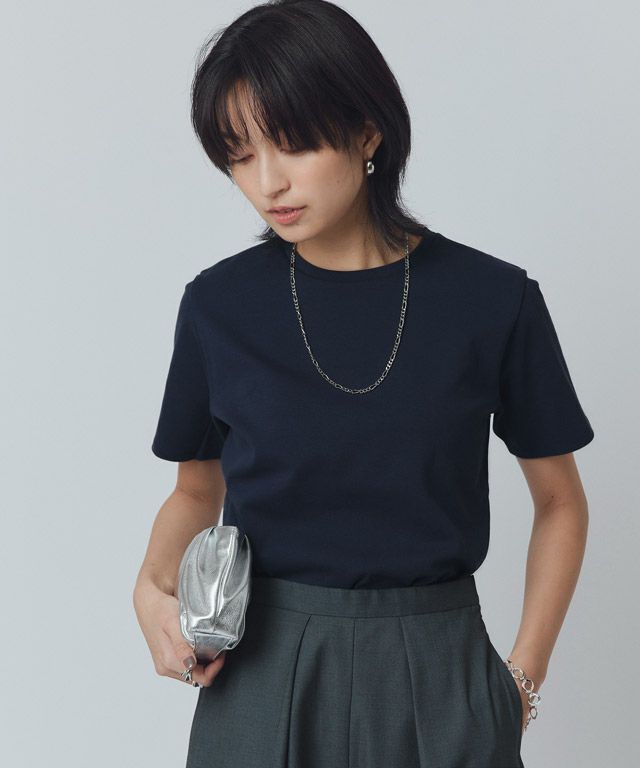 166cm / ダークネイビー / Uネック / M