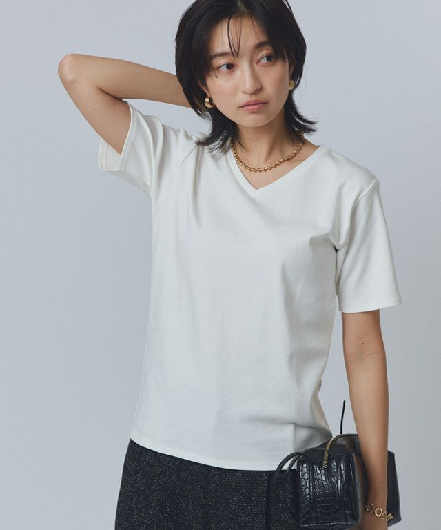 166cm / オフホワイト / Vネック / M