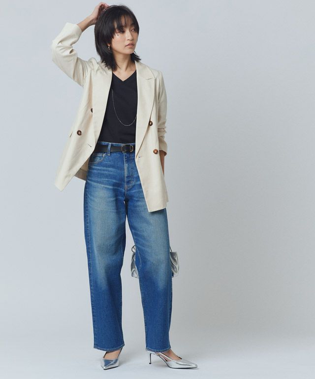 166cm / ブラック / Vネック / M