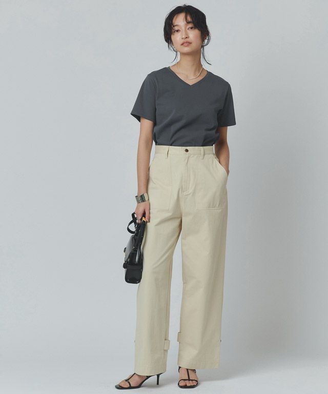 166cm / チャコール / Vネック / M