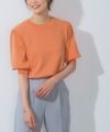 リネンタッチパフスリーブ半袖ニット