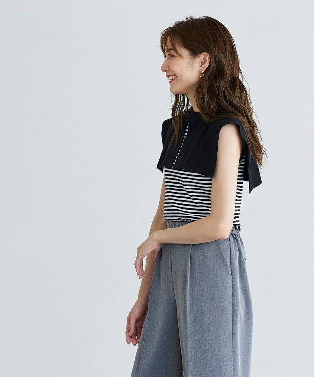 アウトレットSALE！】セーラーカラーノースリーブニット 【Pierrot