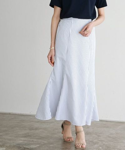 【アウトレットSALE！】ストライプ切り替えスカート【スピード配送】