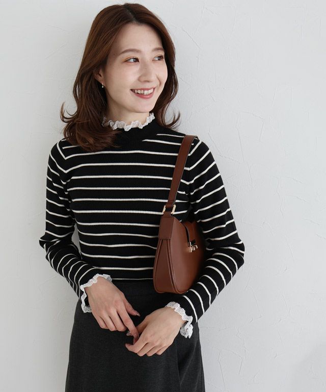 163cm / ボーダー×ホワイト / M