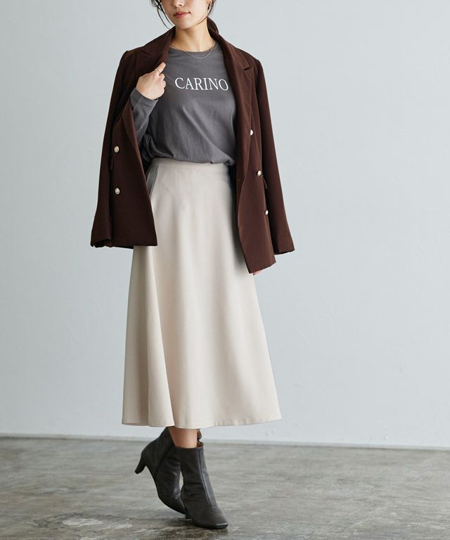 167cm / ミドル丈 / ライトグレージュ / M