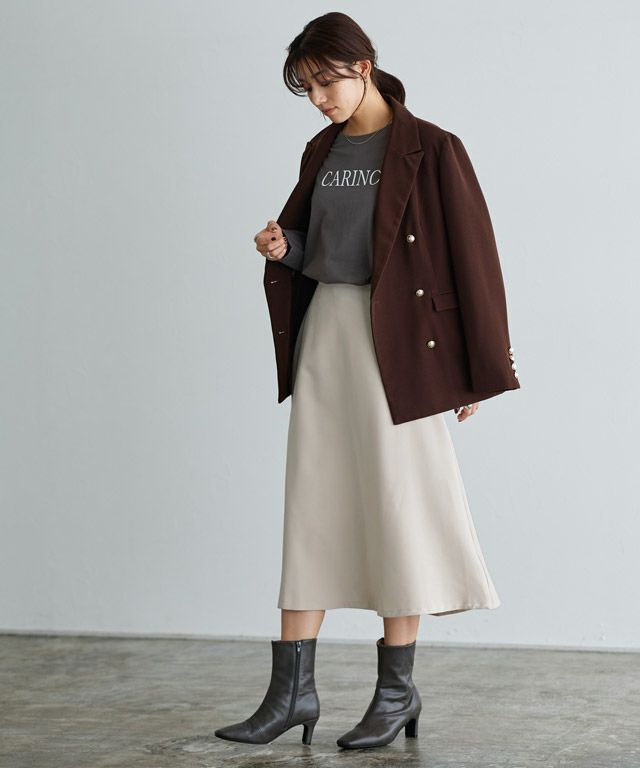 167cm / ミドル丈 / ライトグレージュ / M