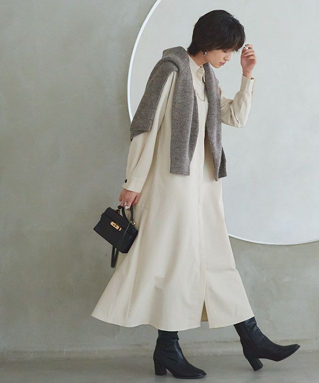 [RASW] バックフレアシャツワンピース