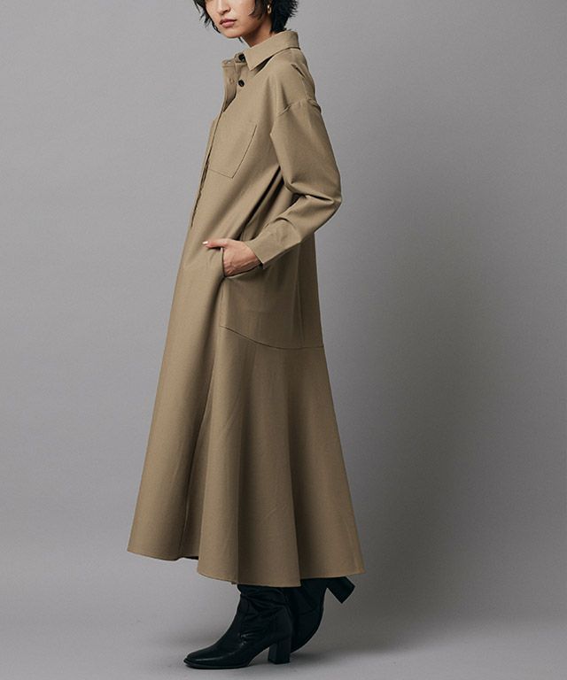 10％OFF】【スピード配送】[RASW]バックフレアシャツワンピース