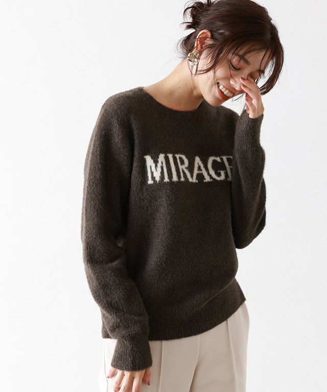 ふんわりシャギーロゴニット