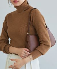 リブタートルネックニット