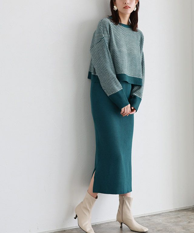ニット×キャミワンピレイヤードセット