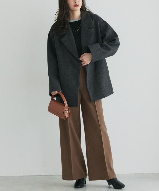 167cm / A / ブラック×杢グレー / クルーネック / M