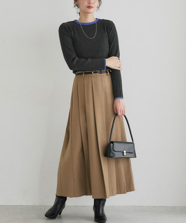 167cm / A / 杢チャコール×ブルー / クルーネック / M