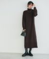 もっちりカシミヤタッチハイネックロングニットワンピース