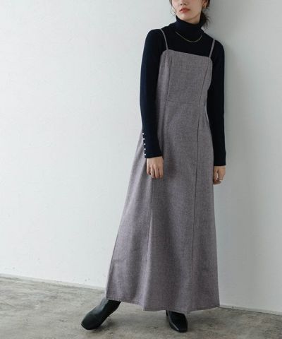 【Winter Sale！30%OFF】ヘリンボーンキャミワンピース【Pierrot】