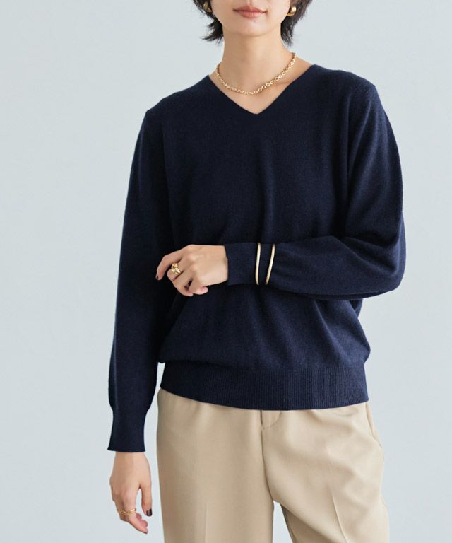 RASW]カシミヤ100％Vネックニット ◇送料無料【Akaneさん着用アイテム