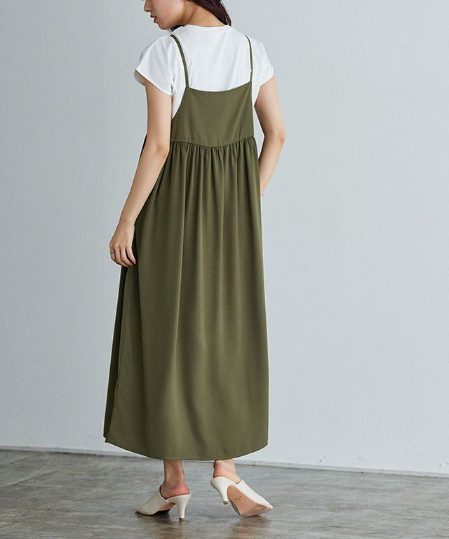 2wayギャザー切り替えキャミワンピース 【Pierrot】【スピード