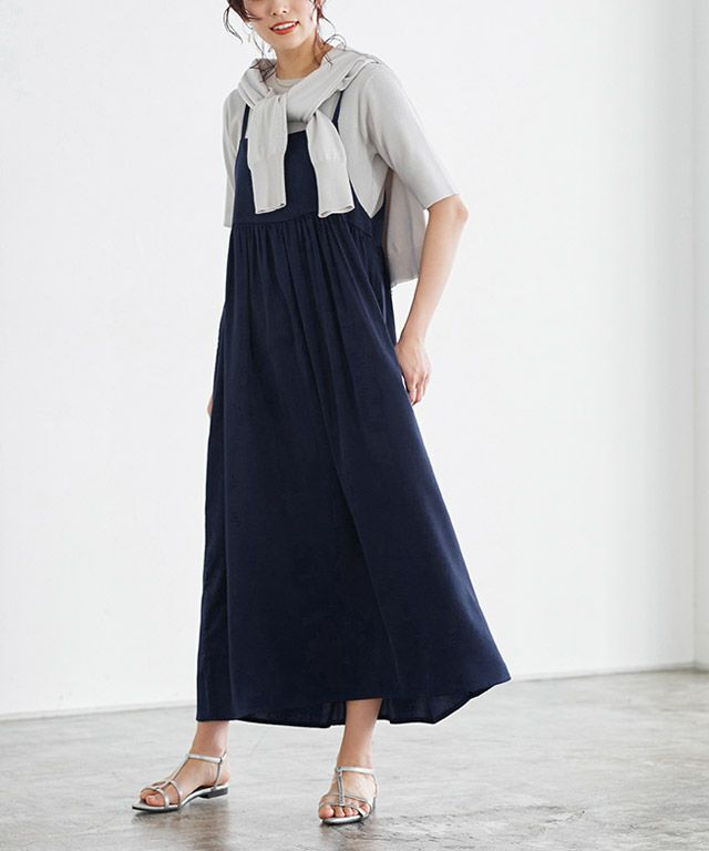 2wayギャザー切り替えキャミワンピース 【Pierrot】【スピード